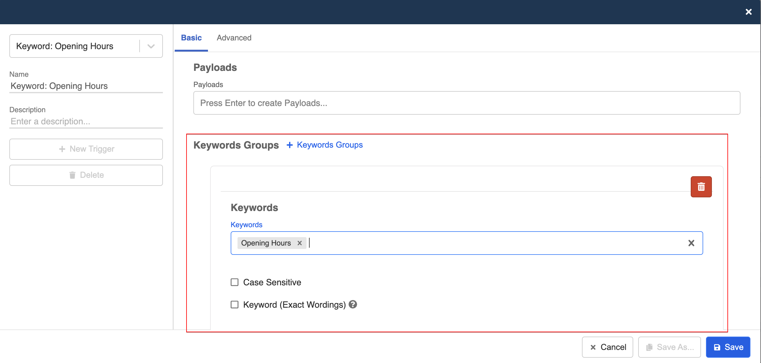 Create Opening Hours global node